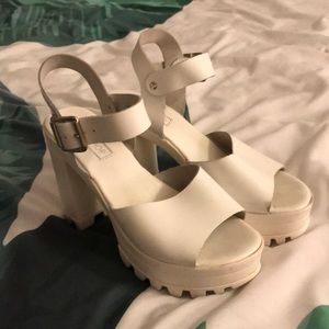 Topshop white platforms